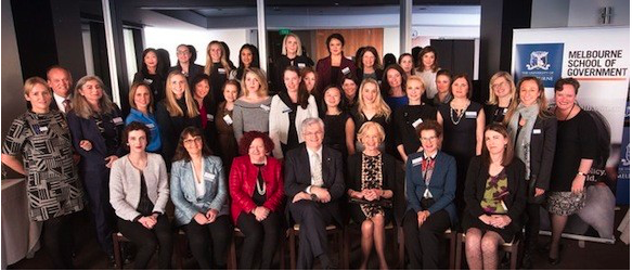 Image of Fellows of the 2016 Pathways to Politics program pictured here with University of Melbourne Vice-Chancellor Professor Glyn Davis.