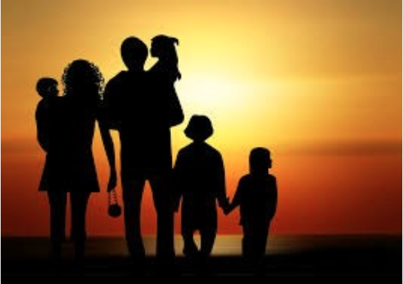 Image of a family's silhouette.