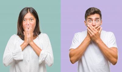 Two people who seem to have said something they regret