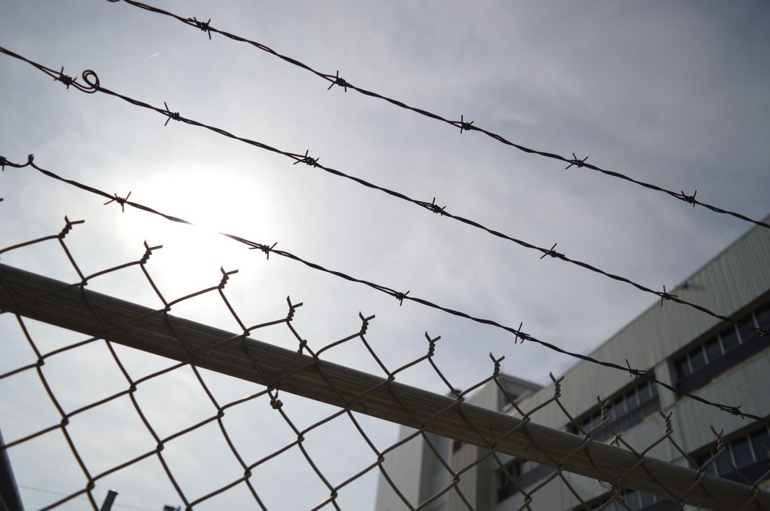 Barbed wire fence