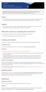 Screenshot of assessment brief template