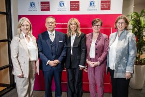 (L-R) Professor Jane Gunn AO, Dennis Bastas, Gina Bastas, Provost Professor Nicola Phillips, and Professor Jenny George at the launch of the Bastas Academy for Health Leadership.