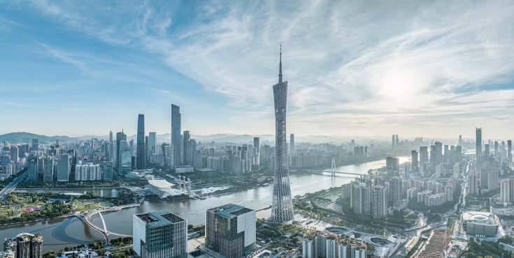 A panoramic view from the top of Shanghai skyscrapers.