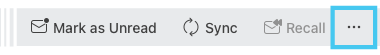 Screenshot of the toolbar in MS Outlook to customise and add buttons