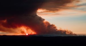 A bushfire burning in the Blue Mountains, NSW. Image credit: Eddy Summers