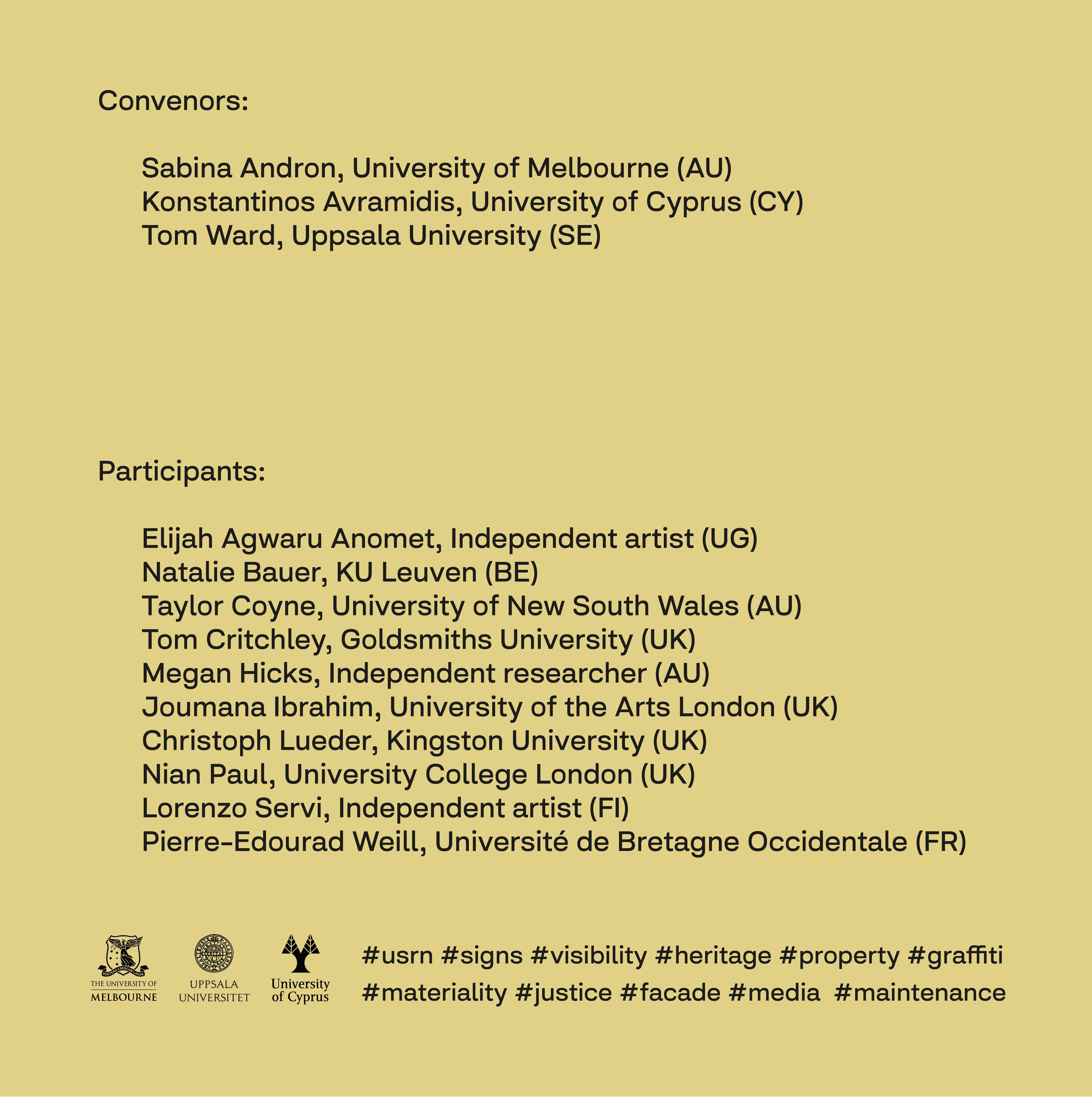 Poster Names of Convenors and Participants