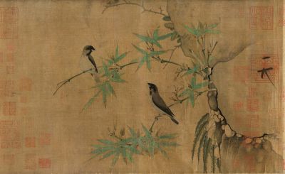 Finches and Bamboo, Song Dynasty, Zhao Ji, 33.8 × 55.4 cm, The Metropolitan Museum of Art. Picture: Supplied.