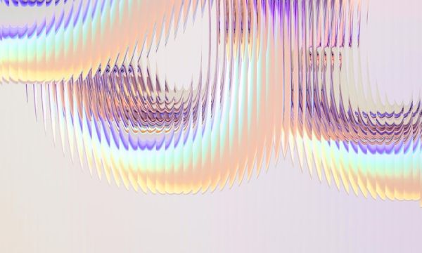 soft pink and pastel generative image of transparent slides in a coil/wave formation