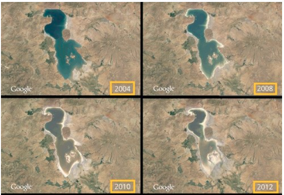 Satellite imaging of Lake Urmia basin over 8 years
