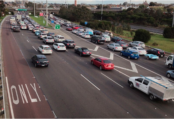 Image of traffic in Melbourne.