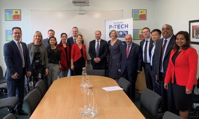 Image of Josh Frydenberg with P-TECH partners.