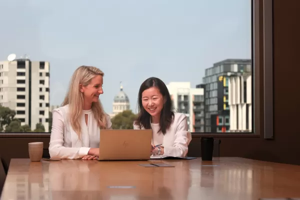 Rachel helps Jo secure a coveted legal clerkship through mentoring.