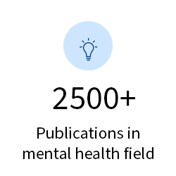 2,500+ publications in mental health field