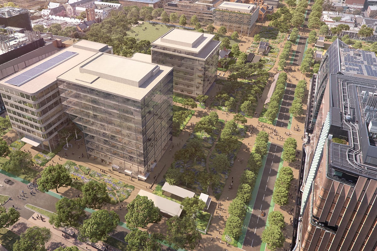 Parkville future South West redevelopment 3D render