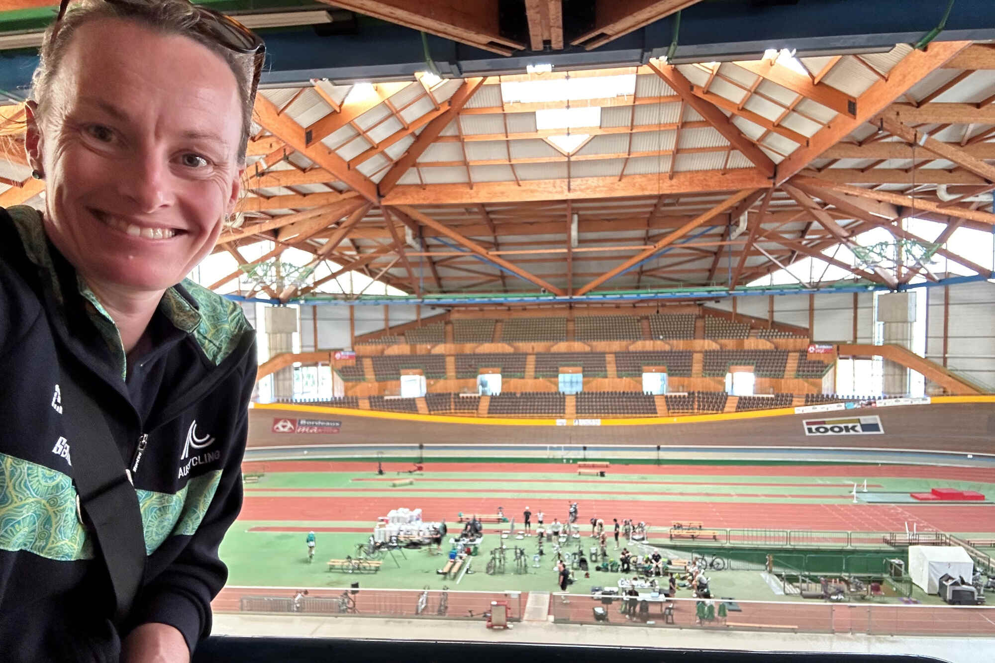 Alice McNamara at the 2024 Paris Paralympics velodrome.