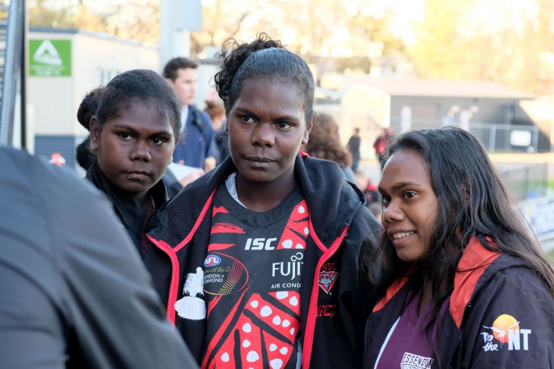 Three of the Tiwi girls starring in the feature, Rina, Julianna and Freda.