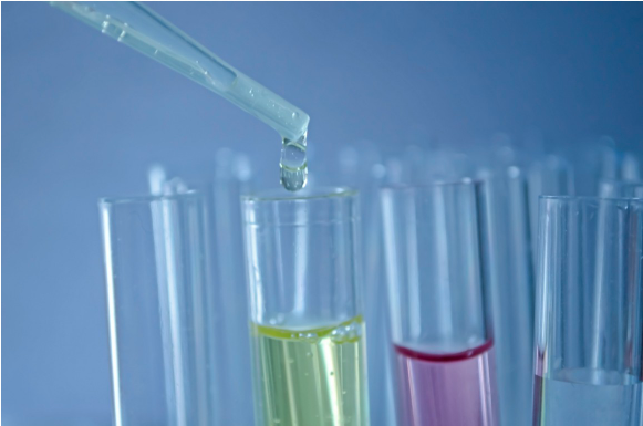 Image of test tubes for medical research. 