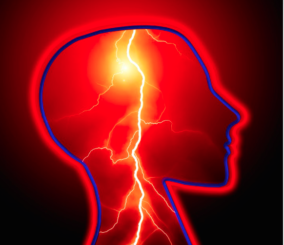 Graphic illustration of human head silhouette.