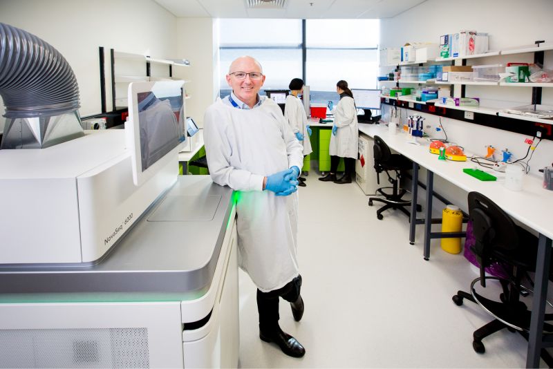 Professor Sean Grimmond in his lab at the University of Melbourne Centre for Cancer Research.