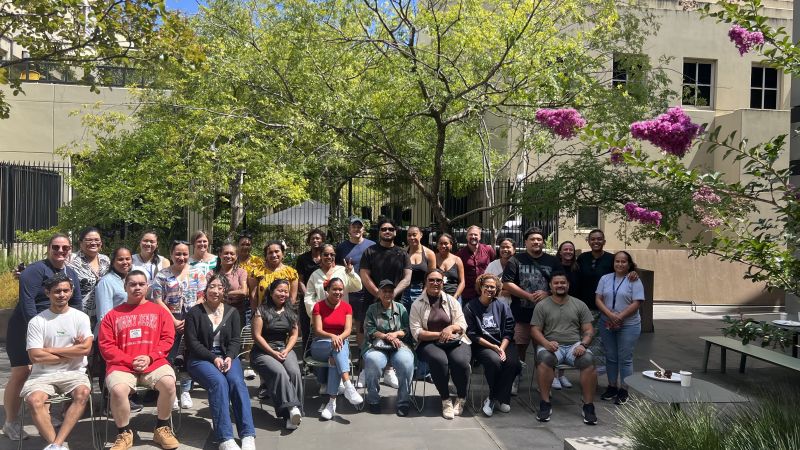 Group shot of participants of the Oceania Institute barbeque