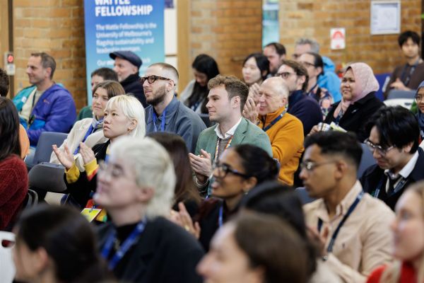 Audience listening to a speaker at the Wattle Spotlight conference. Image by James Thomas Photography (2025).