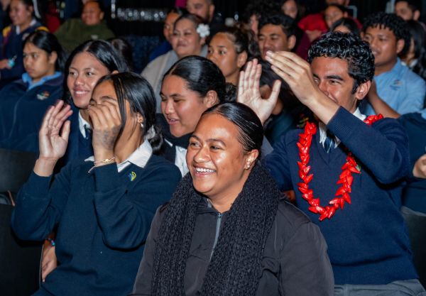 Students enjoying a lecture event