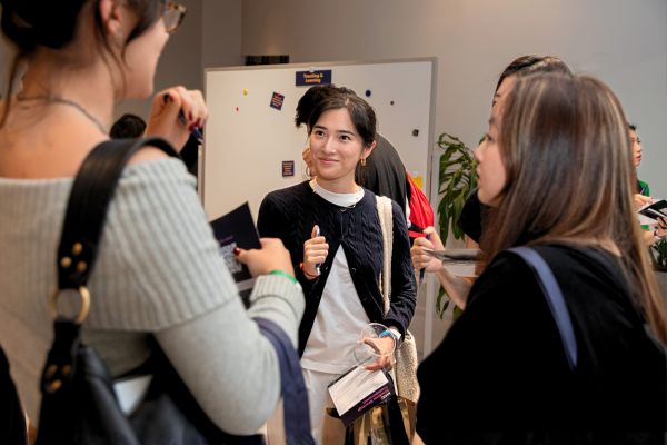 Students socialising at an event