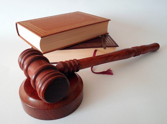 Legal books and gavel