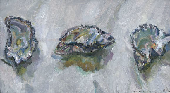 Image of Lewis Miller's oil painting 'Oyster Shells'.