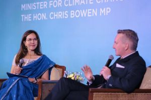 Australia India Institute CEO The Hon. Lisa Singh with Australian Minister for Climate Change and Energy, The Hon. Chris Bowen MP. Credit: Australia India Institute 