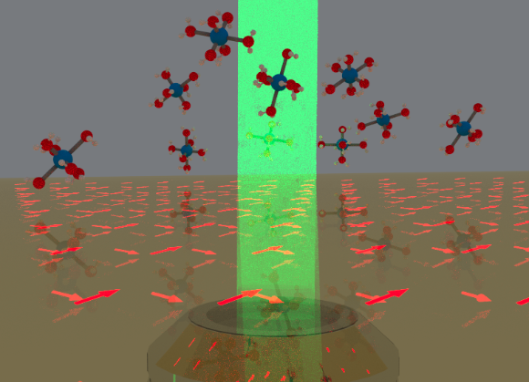 Schematic representation of a quantum probe array in a diamond.