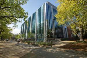 Image of the exterior of the University's new life sciences building.