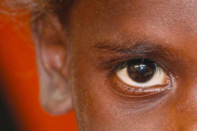 Close up of Aboriginal boy's eye