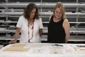 Ms Louise Thomson-Officer and Ms Elaine Thomson, daughters of Professor Donald Thomson OBE. Picture: Christian Capurro