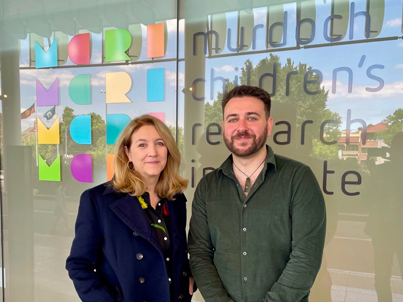 Miguel with the Spanish Ambassador to Australia during her visit to MCRI to learn more about his work.