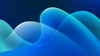 Sample decorative image Blue and green waves decorate this image, which would make the background of a slide look pretty, but which wouldn't contain any useful information in the context.