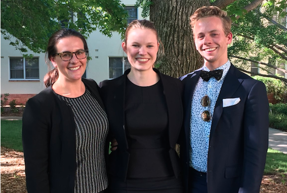 Image of Brigid O'Farrell-White with Asleigh Barnes and Damien Maher.