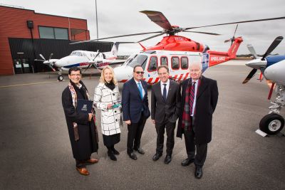 University of Melbourne Medicine, Dentistry and Health Sciences Dean Shitij Kapur, Stroke Foundation CEO Sharon McGowan, Professor Stephen Davis, Minister for Health Greg Hunt and Professor Geoff Donnan at the announcement this morning.
