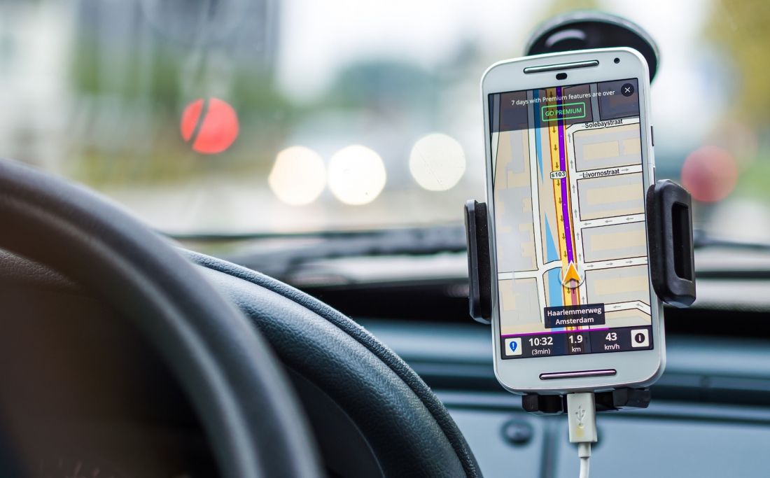Mobile phone with GPS on.