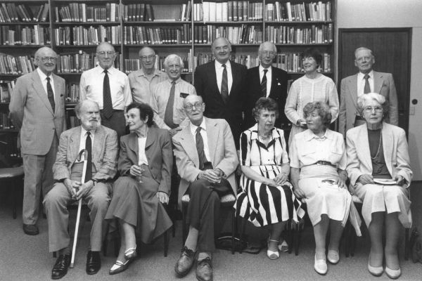 History reunion group including Mary Lugton (front row, far right)