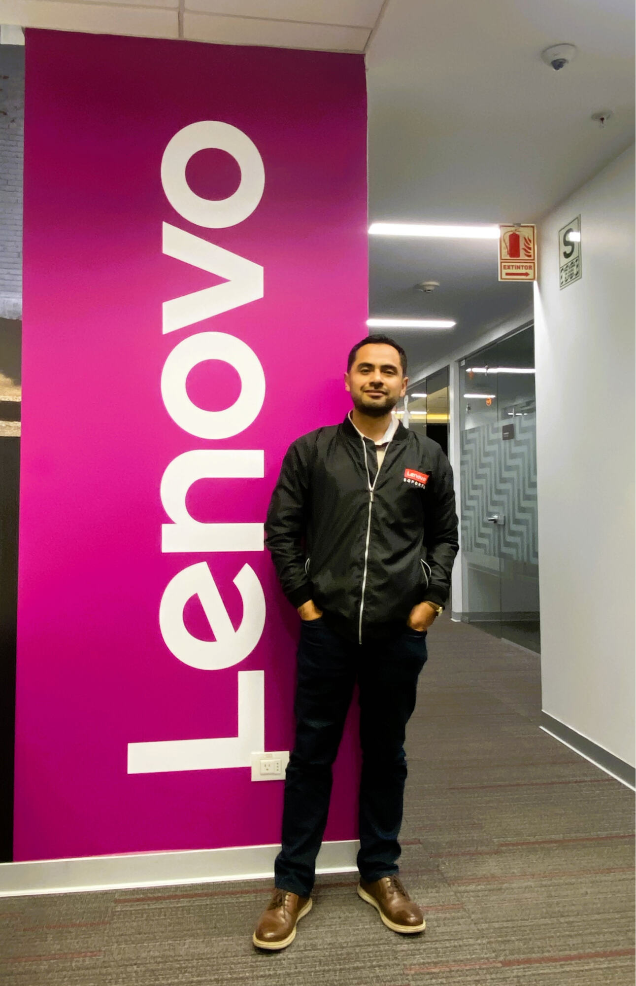 Alexander Amado at the Lenovo offices in Lima, Peru.
