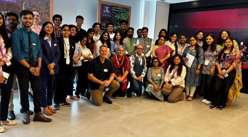 A group of around 24 participants at the launch of the Melbourne Global Centre in New Delhi, India