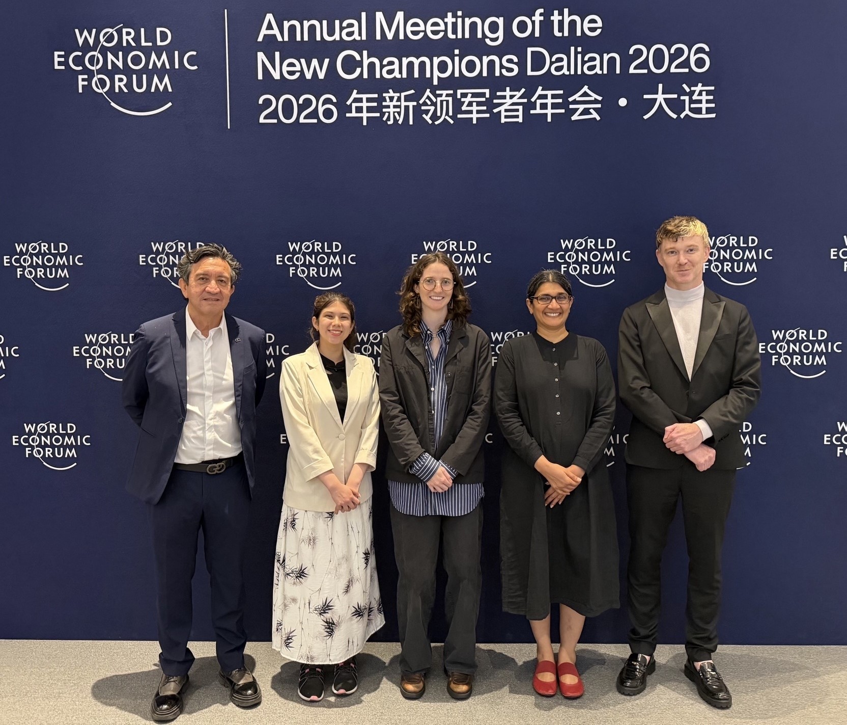 L-R: Miguel Gonz&aacute;lez Virgen (Director, Science Gallery Monterrey), Greta Fernanda Ram&iacute;rez Guerrero (Mediator, Science Gallery Monterrey), Bern Hall (Assistant Curator, Science Gallery Melbourne), Jahnavi Phalkey (Director, Science Gallery Bengaluru), and Dr Ryan Jefferies (Director, Science Gallery Melbourne). Image: Ryan Jefferies