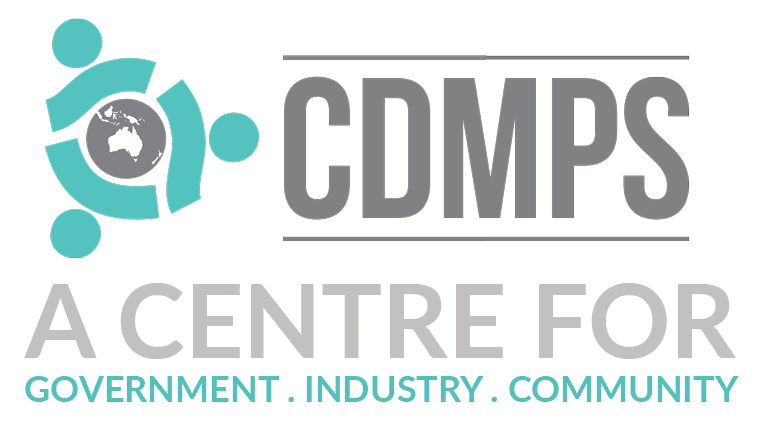 CDMPS logo. A Centre for government, industry, community