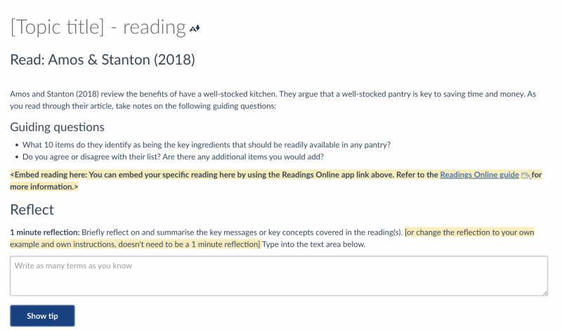 Lms Note Page. Examples Motivating students by contextualising resources