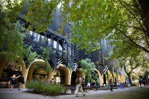 Students on campus at the University of Melbourne