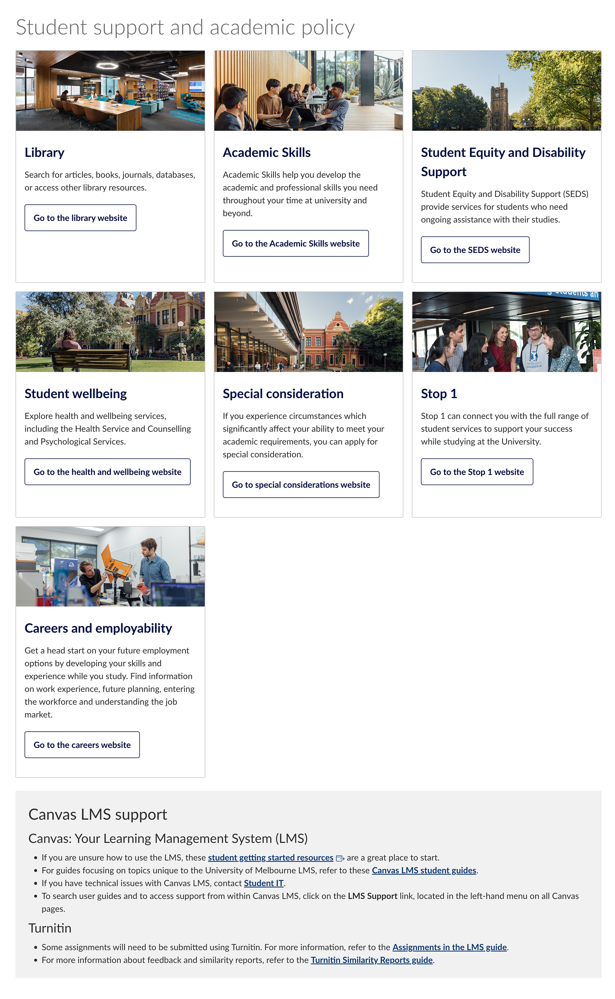 Student support and academic policy template (HTML required)