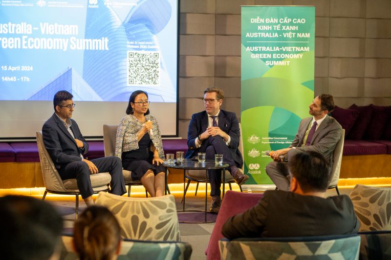 Four panellists on stage at the Australia-Vietnam Green Economy Summit