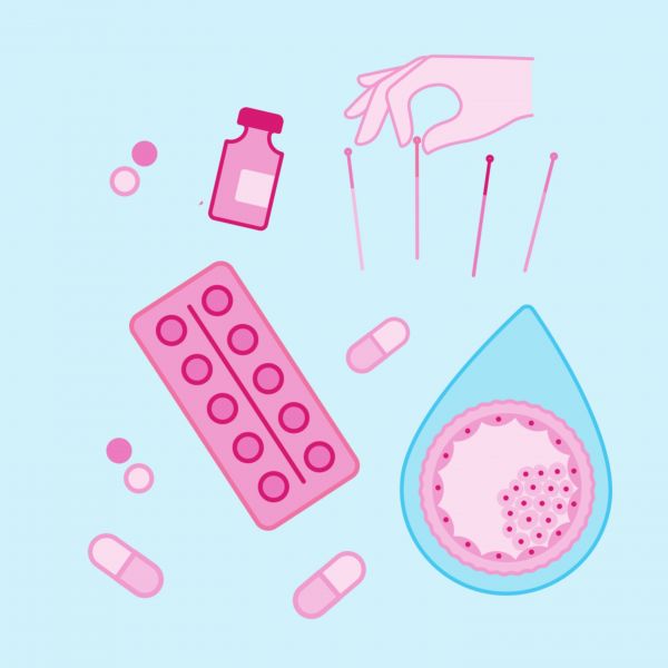 Illustration showing 4 common IVF add-ons