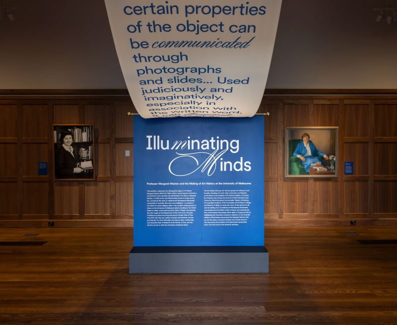 Installation view of Illuminating Minds